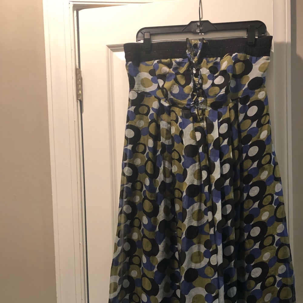 Tube top boutique multicolored midi dress